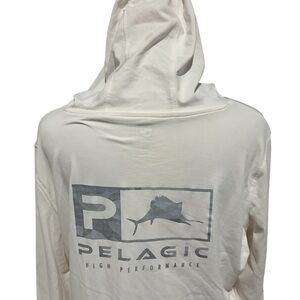 Pelagic Women's White High Performance Hoodie 50 + SPF Great Condition Worn Once